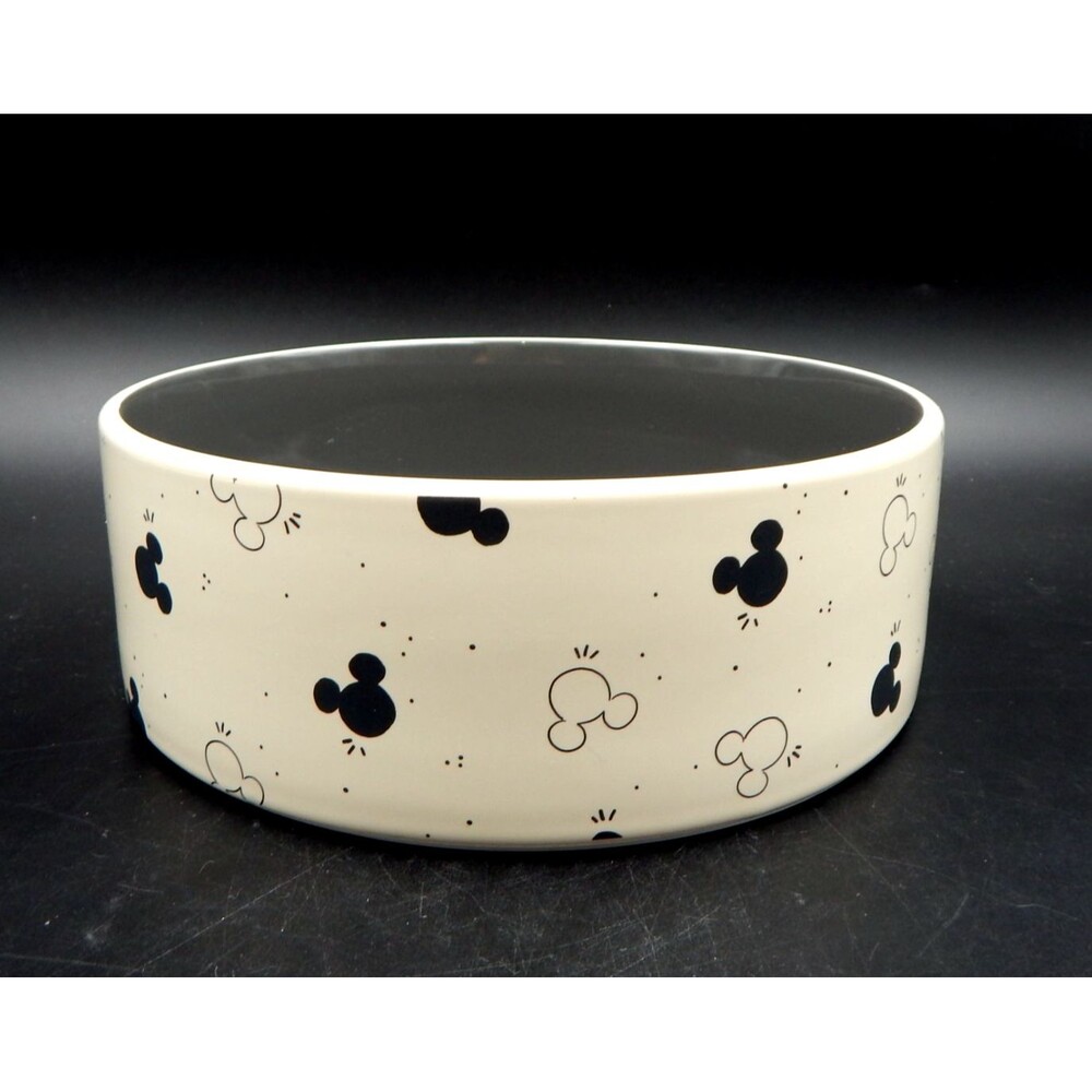 Disney Mickey Mouse Watercolor Silhouette Non-Skid Ceramic Pet Bowl 64 Oz Grey